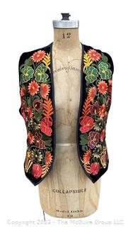 Velvet Embroidered Guatemalan Vest or Waistcoat