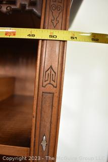 Japanese Carved Open Hardwood Shodona Display Cabinet with Inlaid Mother of Pearl Decoration