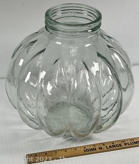 Decorative Glass Jar. 12" tall.  No lid