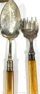 Antique Bone Handled Cutlery and Crumber