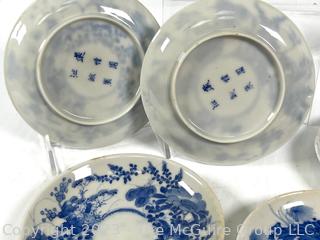 Group of Blue & White Asian Porcelain China with Chopmark