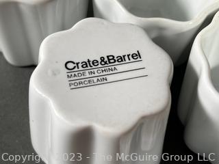 Group of White Porcelain Kitchen Ware Including Cordon Bleu and Crate & Barrel