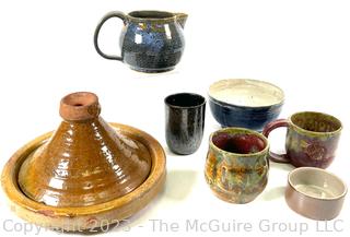 Group of Studio Pottery and Moroccan Tagine