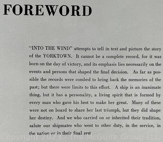 Book: Into The Wind: USS Yorktown(CV 10) by Lt. Robert  Brandt, WWII US Navy, 1947