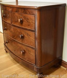 19th Century English Mahogany Bow Front Chest of Drawers. 41" x 38" x 21"