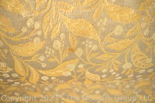 Yellow Brocade Upholstered Arm Chair.  32" x 35" x 40"