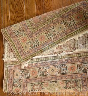 Persian Ardabil Hand Woven Area Rug on Beige Ground. 36" x 52".