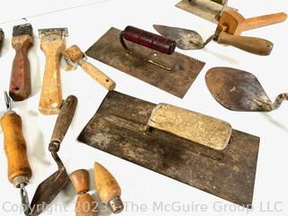 Group of Hand Tools Including Masonry, Scrapers Rollers 