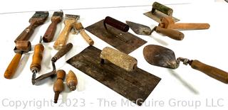 Group of Hand Tools Including Masonry, Scrapers Rollers 