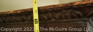 Antique French Renaissance Fireplace Mantel Surround or Chimneypiece in Carved Wood.  Separates into three (3) pieces