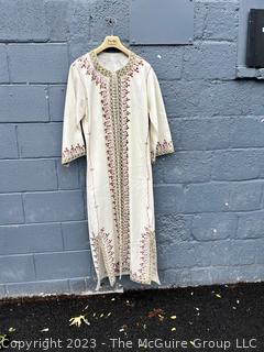 White Embroidered Robe or Caftan