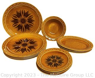 Set of Homer Laughlin Golden Harvest Heavy Porcelain Serving Ware 70s  