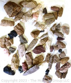 Group of Flint Arrowheads and Unfinished Arrowhead Fragments 