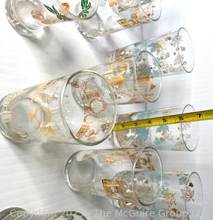 Group of Mid Century Glass Barware 