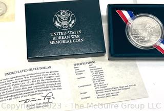 United States Mint 1991 Korean War Memorial Silver Dollar and 1962 Proof Coin Set