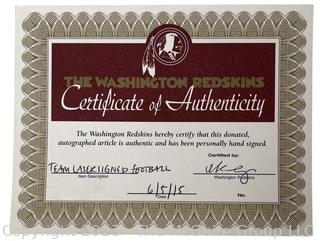 2014 Washington Redskins Football Laser Signed with COA, Poker Chips, Etch-a-Sketch, PO-KE-NO Board Game 