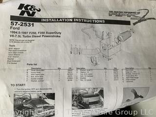 Ford 1994-1997 F250 F35 Superdry V8-7.3L Turbo Diesel Powerstroke K&N 57-2551 Performance Intake Kit New in Box