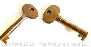 Two (2) Brass Skeleton Keys