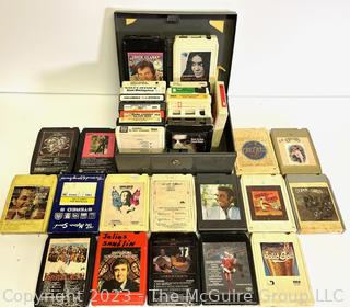 Group of Eight Track Tapes in Carrying Case. Includes Beatles, James Taylor, The Carpenters, Bee Gees and Bob Dylan. 