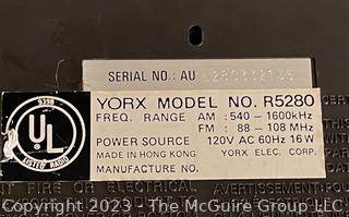 Yorx Vintage Model R5280 AM FM Stereo & Tape. Untested 