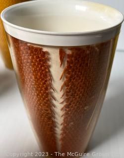 Mid Century Raffiaware Mugs and Pitcher