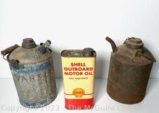 Three (3) Vintage Oil and Gas Cans