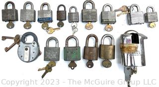 Group of Padlocks with Keys