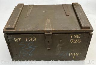 US Military Wooden Equipment Box with Hinged Top