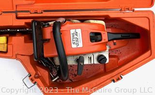 Stihl 032AV Chainsaw in Case, including (2) 35 Degree Chains and Splitting Wedge