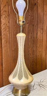 Mid Century Modern Lotus Textured Ceramic Table Lamp 