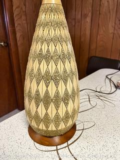 Mid Century Modern Harlequin Textured Ceramic Table Lamp 