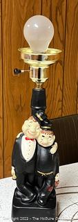 Laurel and Hardy Table Lamp. 13" Tall 