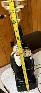 Laurel and Hardy Table Lamp. 13" Tall 