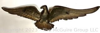 Cast Metal Three Dimensional Mantel Eagle.  29" long 