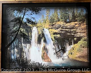 Scenic Waterfall Shadowbox Wall Clock Intercraft Industries Timely Dimensions