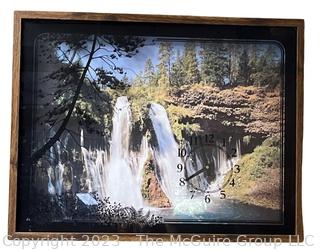 Scenic Waterfall Shadowbox Wall Clock Intercraft Industries Timely Dimensions