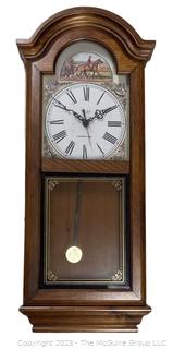 Verichron Quartz Westminster Chime Wall Clock. Untested. 11 x 29"