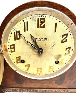 Ingraham Eight Day Art No. 2 Duplex 7 Inch Wood Mantel Clock 