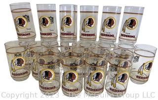 Collection of Washington Redskins Football Glass Tumblers