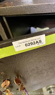 Gary Industries Drop Safe.  Both Compartment Open.  Top has keys.  No combination for lower dial - but open. 18 x 23 x 44"T