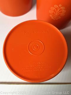 Set of Four (4) Tupperware Nesting Canister Set Orange