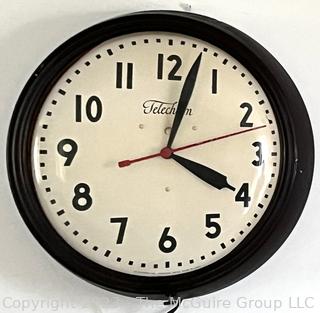 Vintage Telechron School Wall Clock 1H1312. 14" Diameter