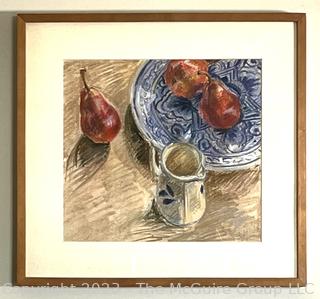 Framed Under Glass Still Life of Fruit. 20.5 x 19.5"