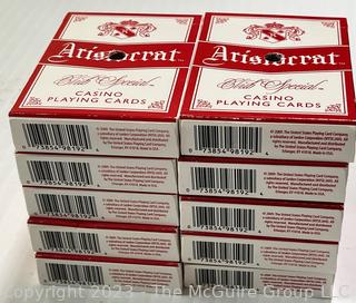 Ten (10) Red Aristocrat Club Special Casino Playing Cards