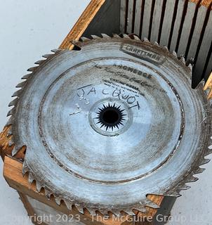 Wood Box Full of Circular Saw Blades