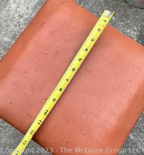 Orange Vinyl Upholstered Bar Stool