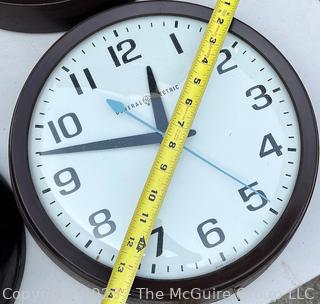 (4) General Electric School Industrial Wall Clocks and (1) Sunbean