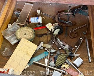 Wooden Work Bench with (3) Drawers. Measures 26D x 54W x 36"Tall