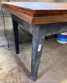 Metal Frame Work Table with 1 Drawer and Wood Top.  Measures 62W x 36D x 32"T