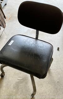 Mid Century Industrial Vinyl Upholstered Office Desk Chair.